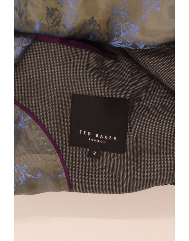 Ted Baker Herren-Blazer, offen, Größe 2, klein, Grau