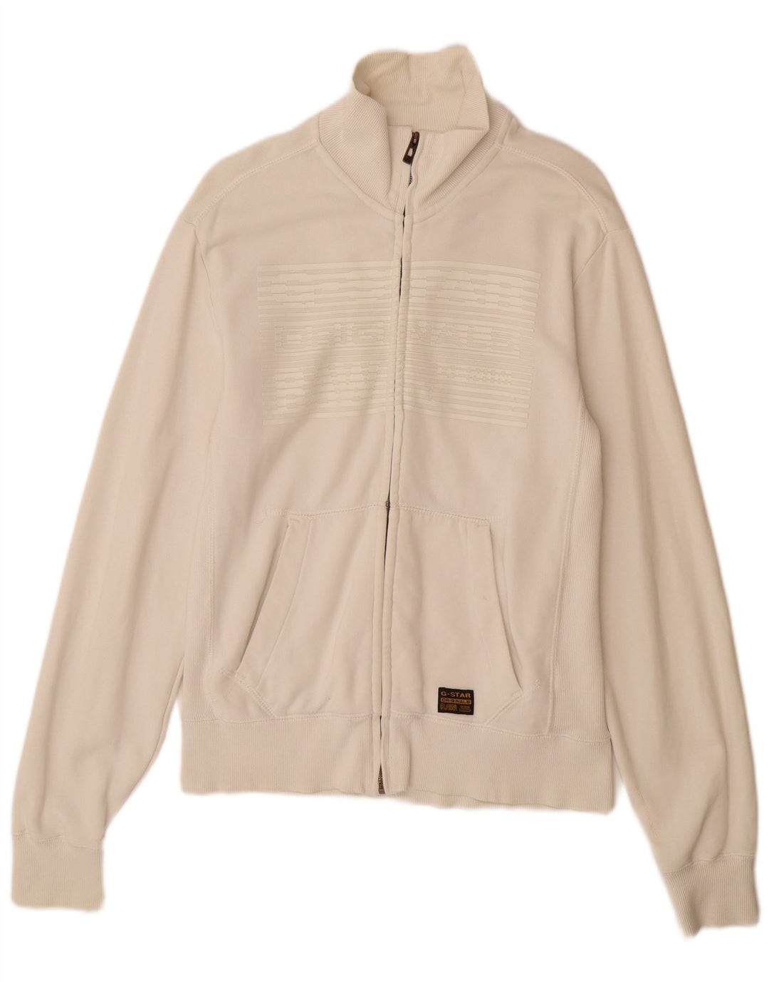 G-STAR Herren-Trainingsanzugoberteil aus mittelweißer Baumwolle