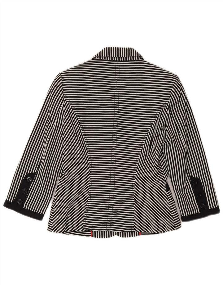 Jasper Conran Damen-Blazerjacke mit 3/4-Ärmeln, Gr. 10, Größe S, Schwarz, Nadelstreifen