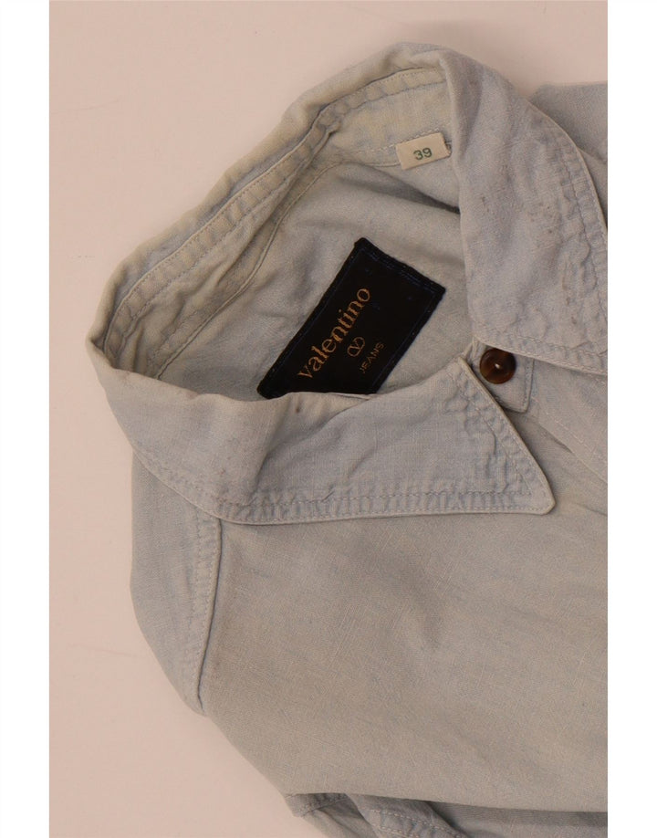Valentino Herrenhemd Größe 39 Mittelblau