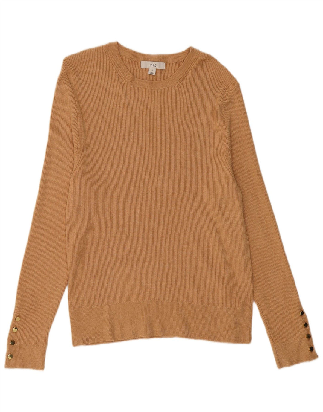 MARKS & SPENCER Damen Pullover mit U-Boot-Ausschnitt UK 18 XL Beige Viskose