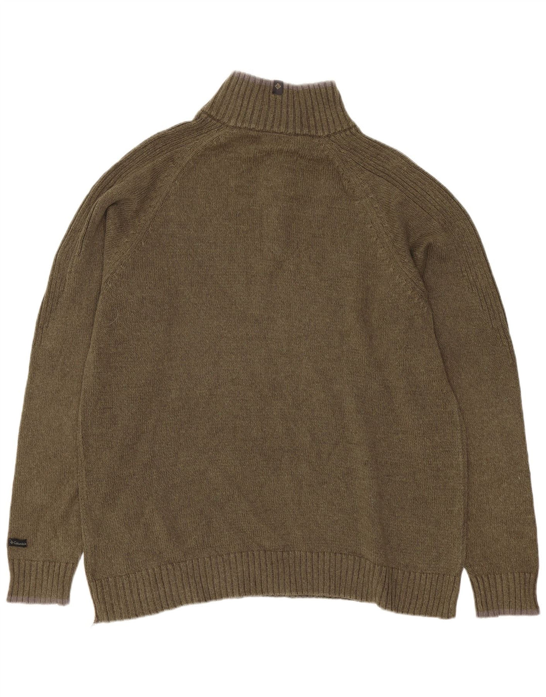 Columbia Herren-Pullover mit Reißverschluss am Hals, große Khaki-Baumwolle