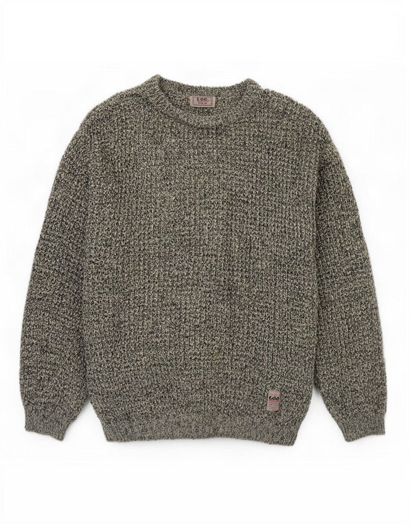 Lee Herren-Pullover mit U-Boot-Ausschnitt, XL, Grau meliert