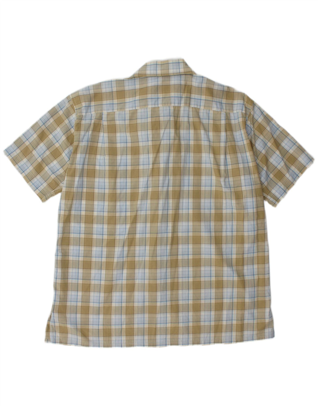 LACOSTE Herren Kurzarmhemd Größe 46 2XL Khaki kariert