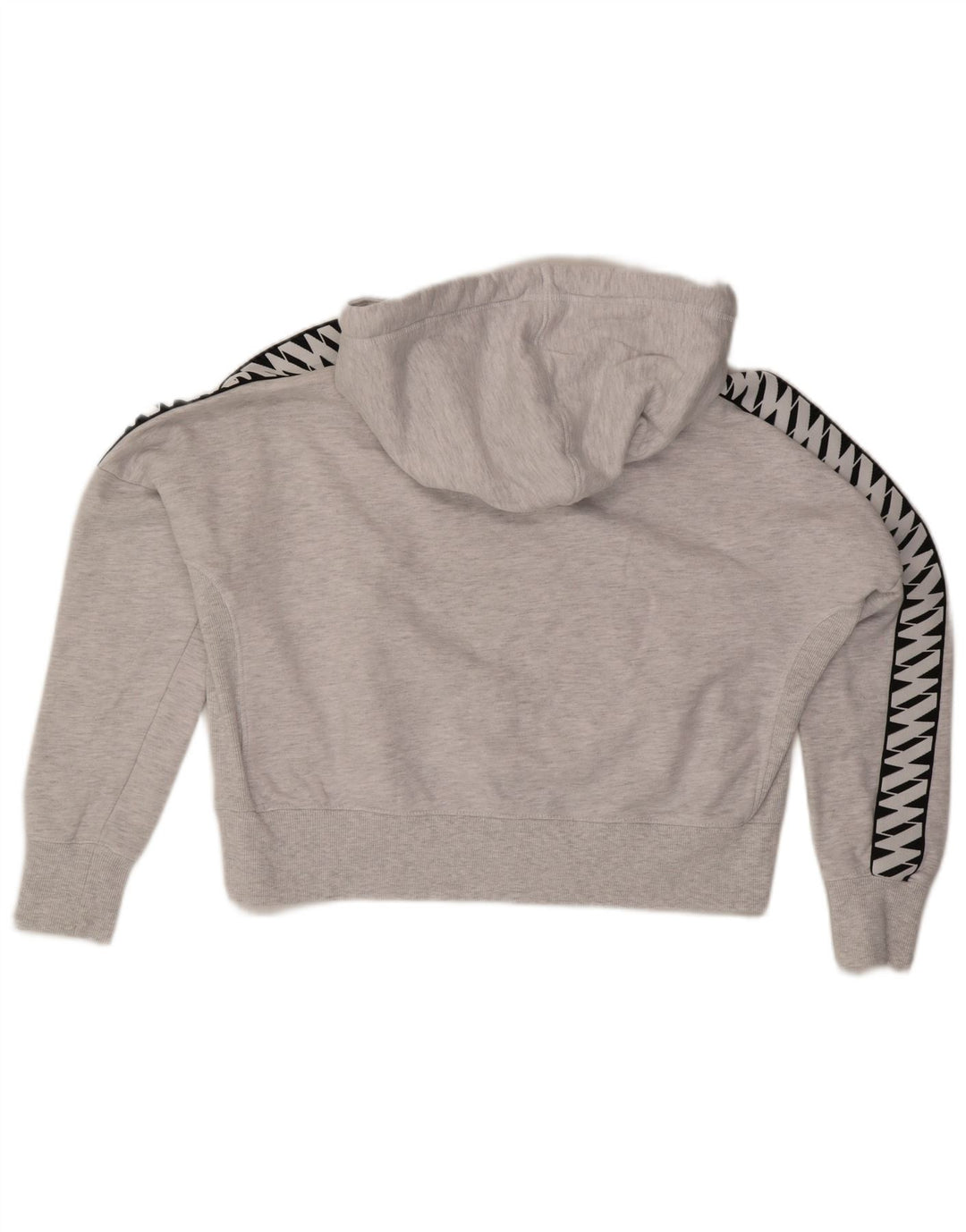 SUPERDRY Übergroßer Crop Hoodie-Pullover für Damen, UK 12, Mittelgrau, Farbblock