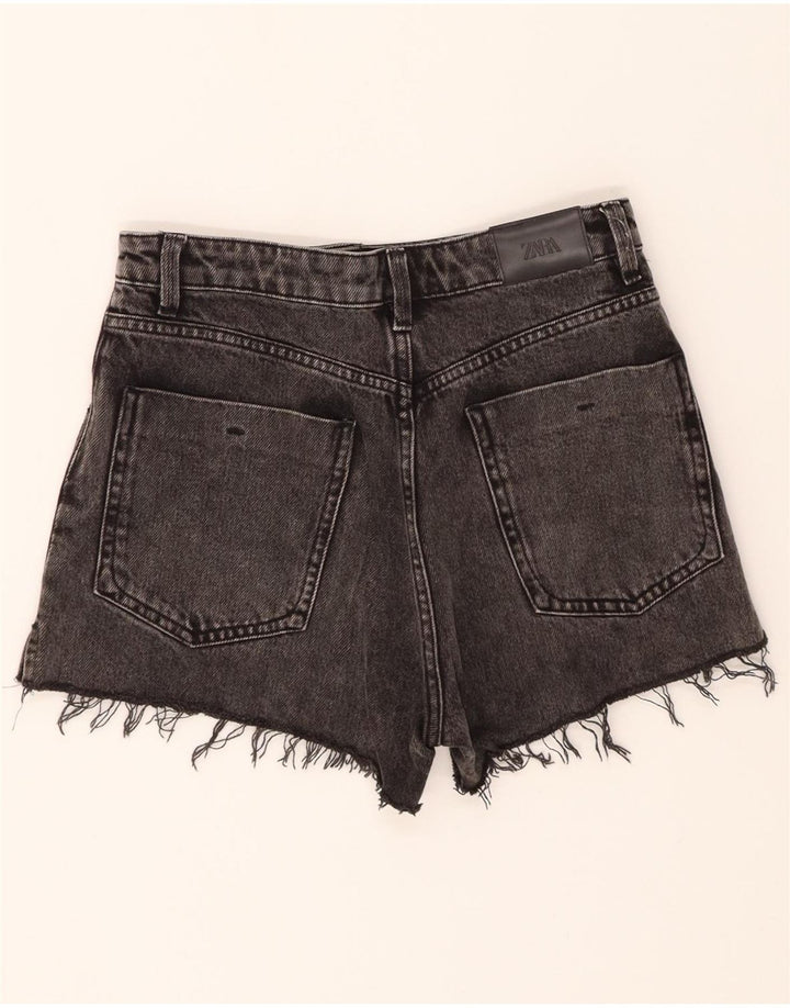 ZARA Womens Denim Shorts EU 36 XS W26 Grey Vintage Zara and Second-Hand Zara from Messina Hembry 