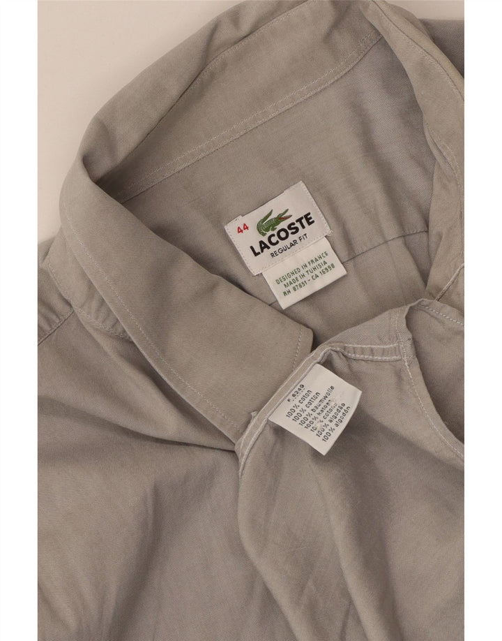 Lacoste Herren-Hemd mit normaler Passform, Größe 44, XL, graue Baumwolle