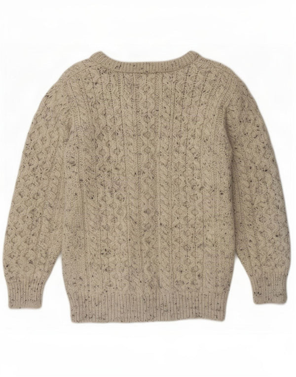 Aran Crafts Damen-Strickjacke, UK 10, kleine grau gesprenkelte Wolle