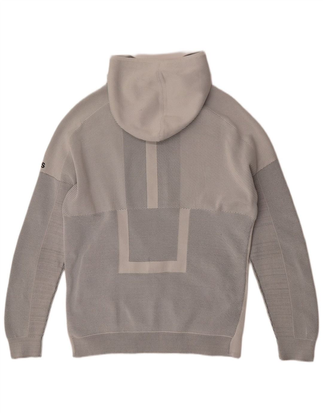 ADIDAS Herren-Kapuzenpullover mit Reißverschluss, mittelgrau, Nadelstreifen