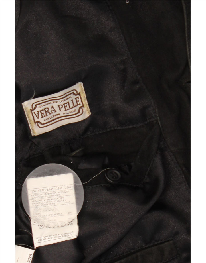 Vintage Herren Wildleder Bomberjacke UK 40 Großes schwarzes Leder