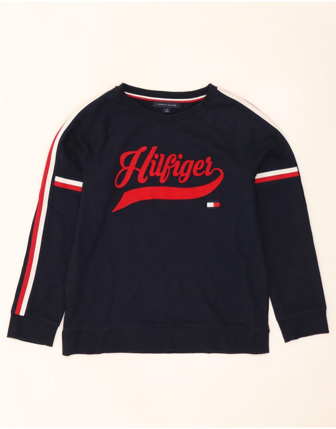Tommy Hilfiger Damen-Sweatshirt mit Grafik, Gr. 14, mittleres Marineblau
