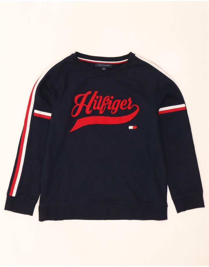Tommy Hilfiger Damen-Sweatshirt mit Grafik, Gr. 14, mittleres Marineblau