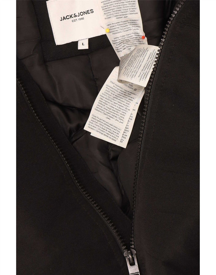 Jack & Jones Herren-Parka mit Kapuze, Größe 40, Größe L, Schwarz, Polyester