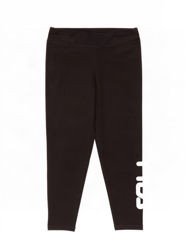 Fila Damen Graphic Leggings UK 18 XL Schwarz Baumwolle