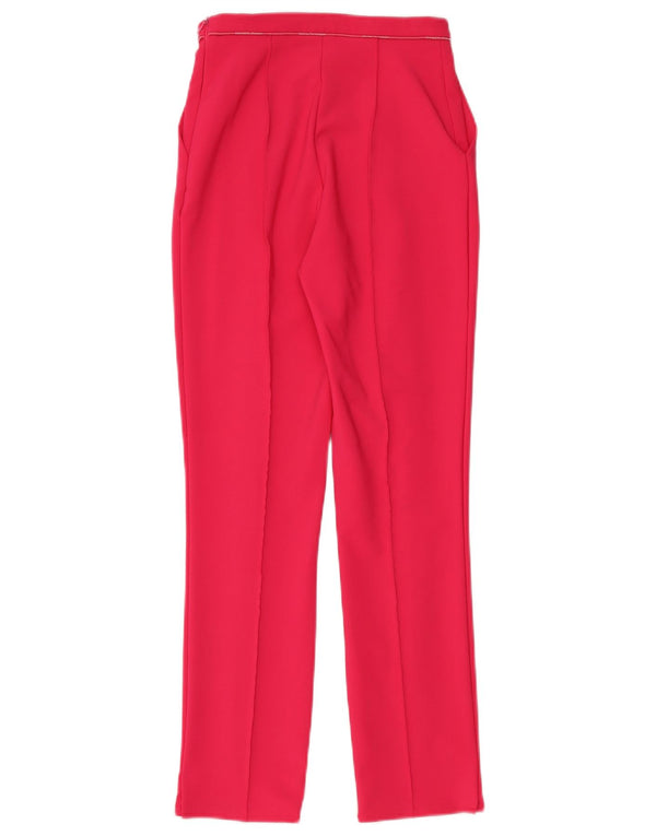 Elisabetta Franchi Damen-Freizeithose mit hoher Taille, Größe 38, XS, W24, L28, Rosa