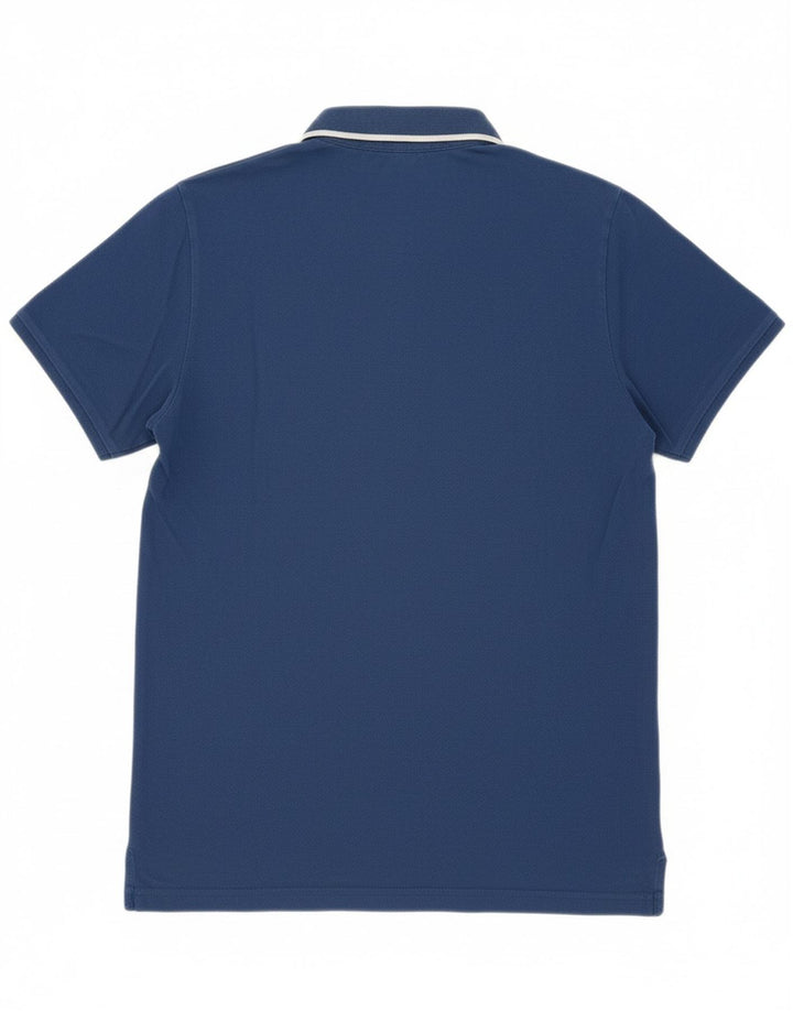 PUMA Mens Polo Shirt Medium Blue Cotton Vintage Puma and Second-Hand Puma from Messina Hembry 