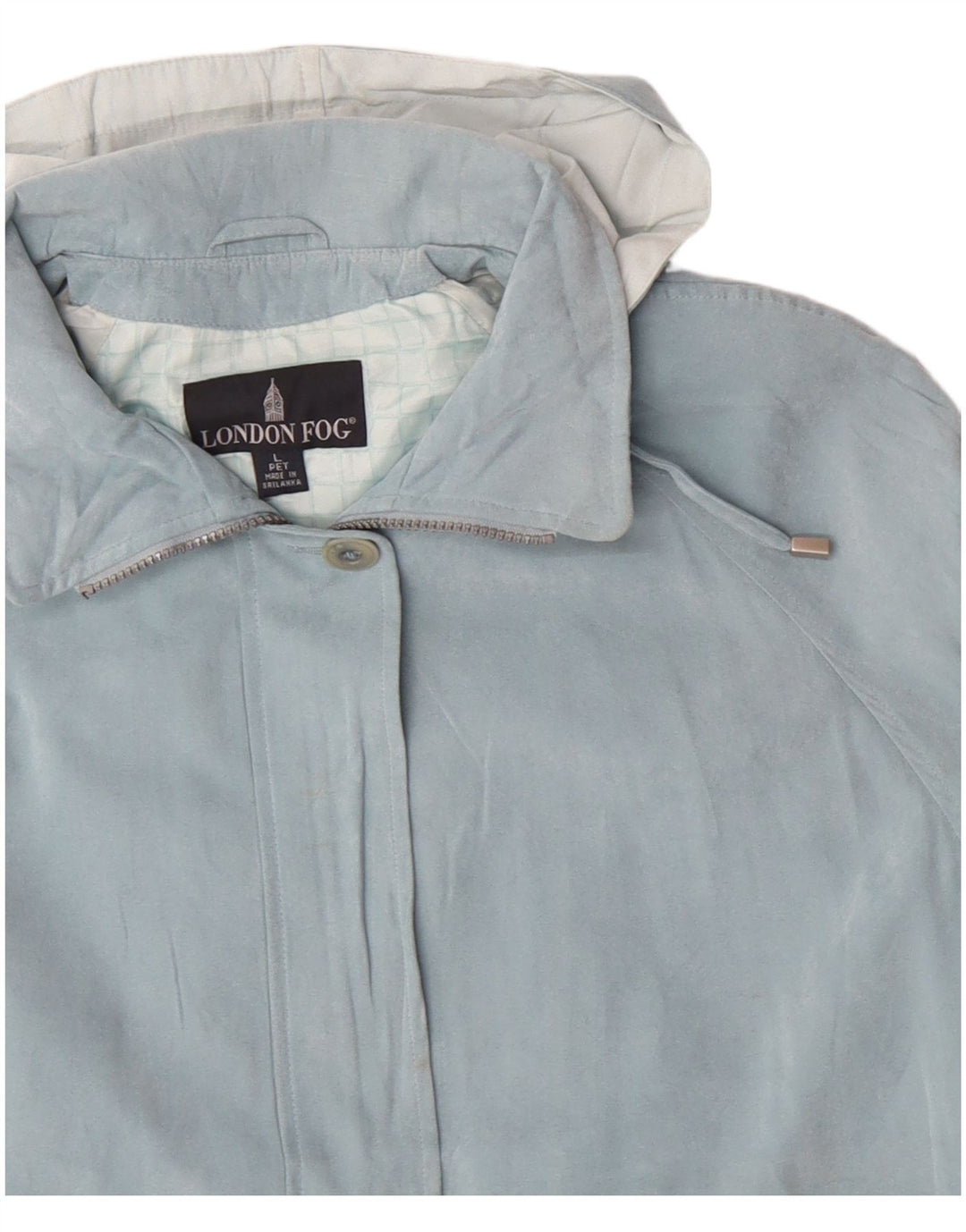 LONDON FOG Damen Windjacke mit Kapuze, UK 16, Größe L, Blau, Polyester