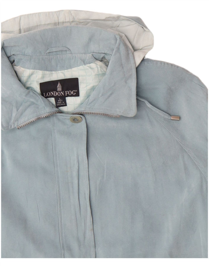 LONDON FOG Damen Windjacke mit Kapuze, UK 16, Größe L, Blau, Polyester