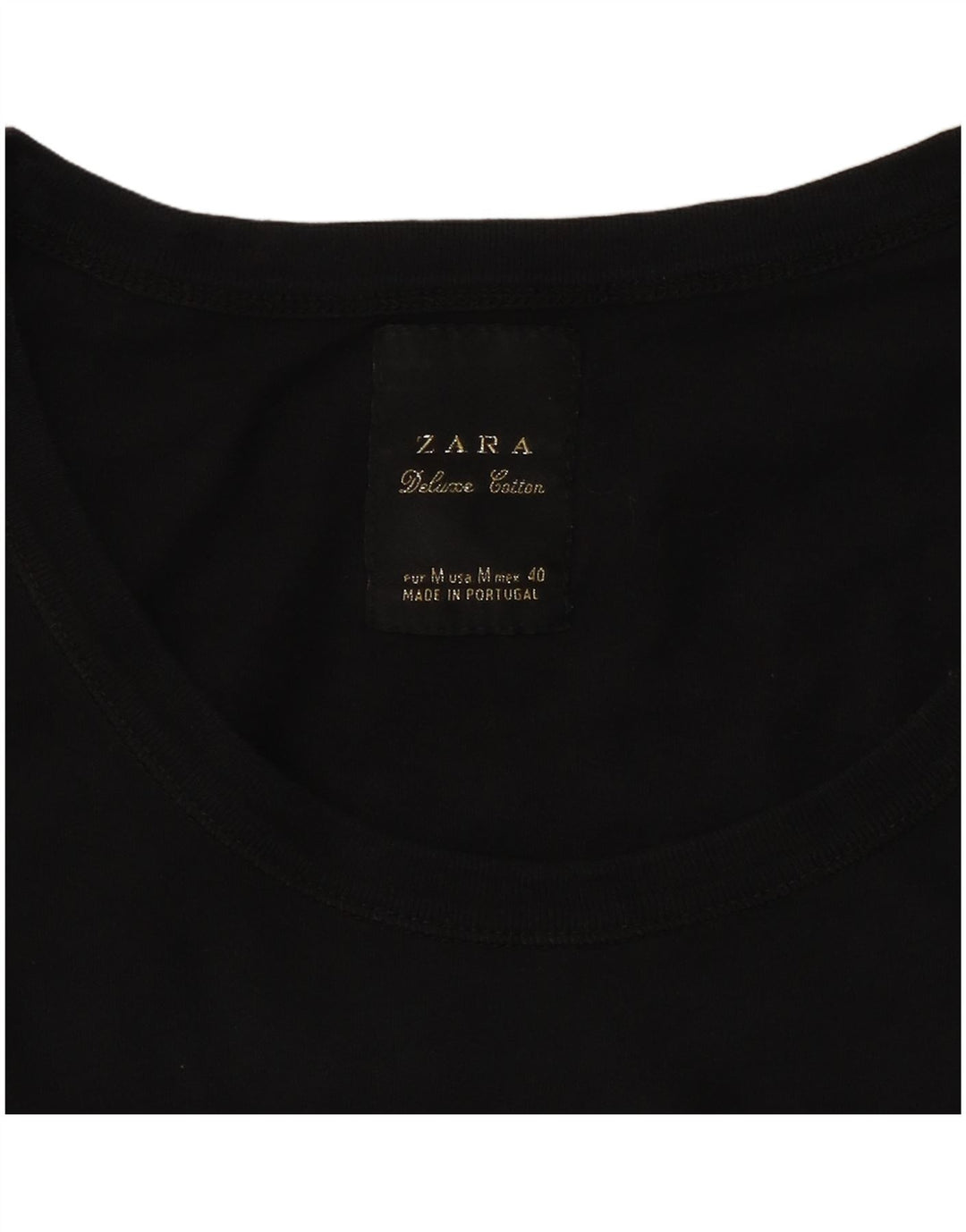 ZARA Damen T-Shirt Top UK 12 Medium Schwarz Baumwolle