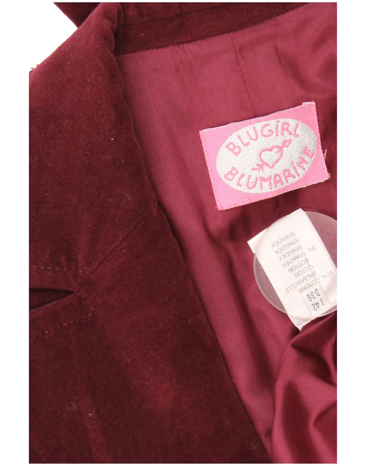Blugirl Blumarine Damen 1-Knopf-Blazer-Jacke, IT 42, mittleres Burgunderrot
