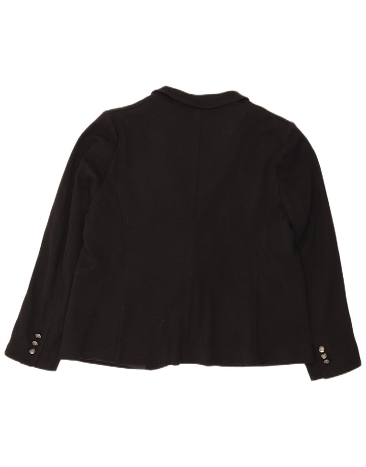 Marks & Spencer Damen 1-Knopf-Blazerjacke, UK 20 2XL, schwarze Baumwolle