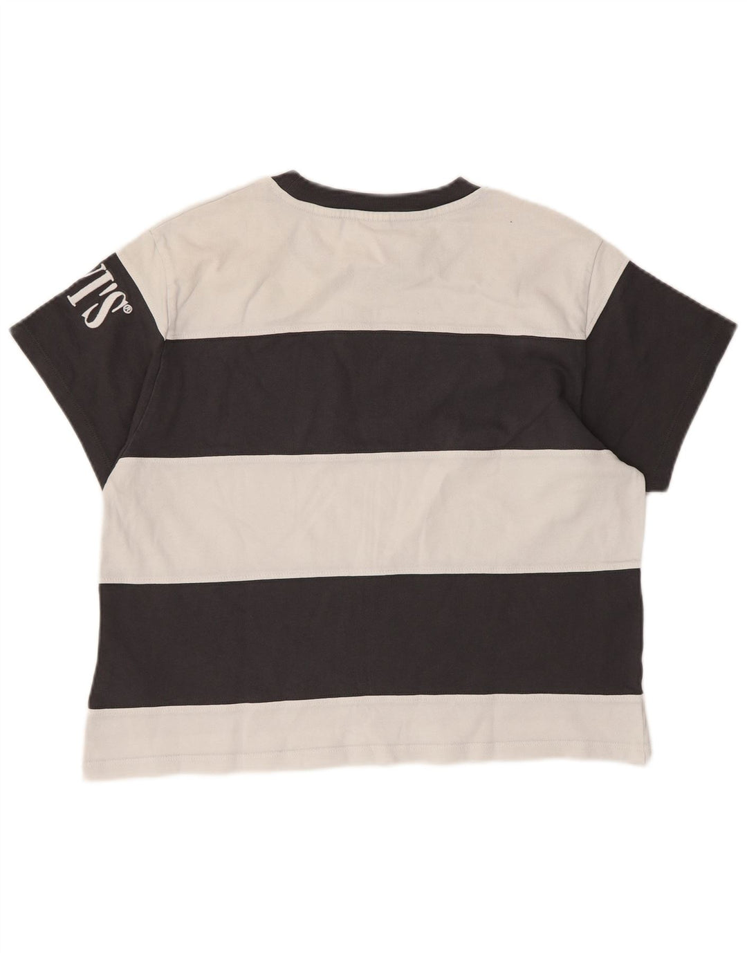 Levi's Damen Crop Oversize Graphic T-Shirt Top UK 6 XS Schwarz gestreift