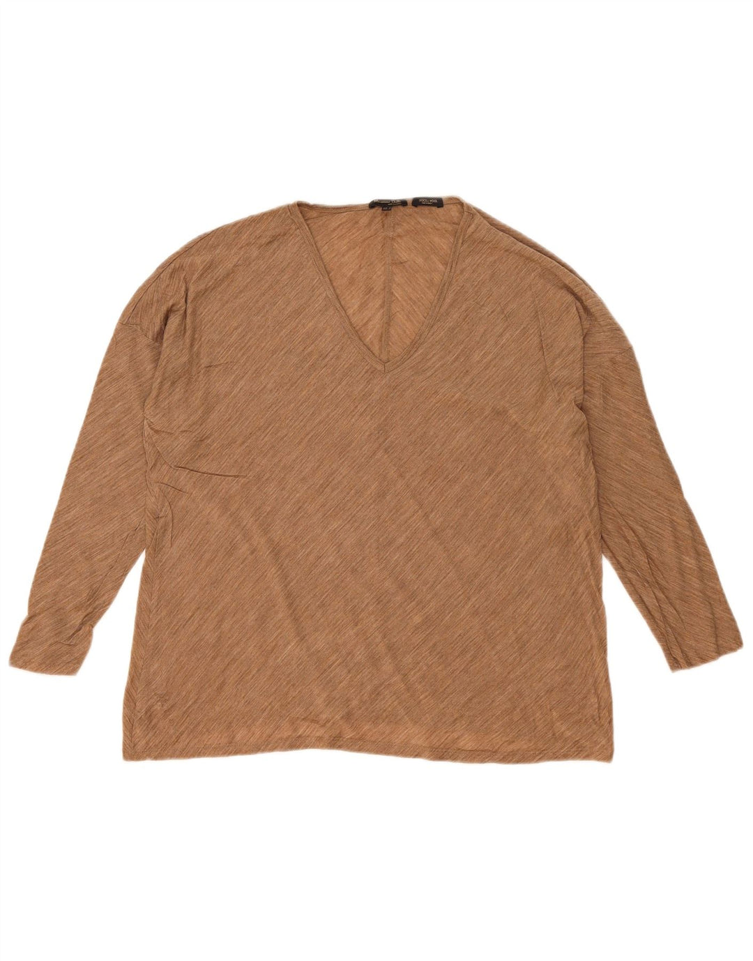 Massimo Dutti Damen-Oversize-Oberteil, langärmlig, Gr. 10, Größe S, Beige gefleckt