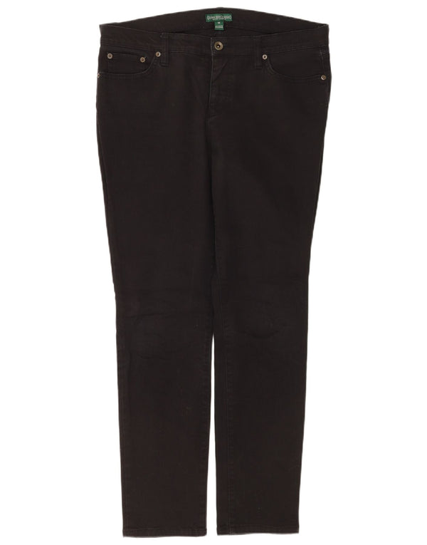 Ralph Lauren Damen Slim Jeans US 10 Large W32 L30 Schwarze Baumwolle