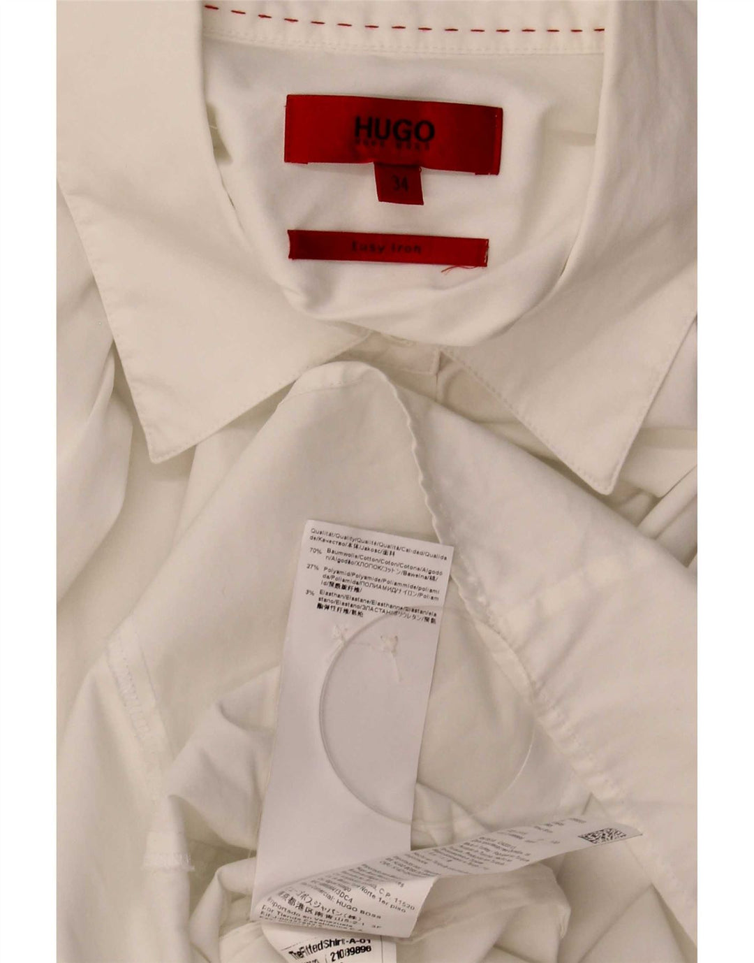 Hugo Boss Damenhemd EU 34 XS Weiße Baumwolle