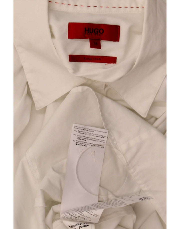 Hugo Boss Damenhemd EU 34 XS Weiße Baumwolle