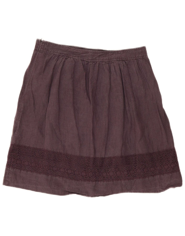 Jigsaw Damen A-Linienrock UK 10 Small W30 Lila Leinen