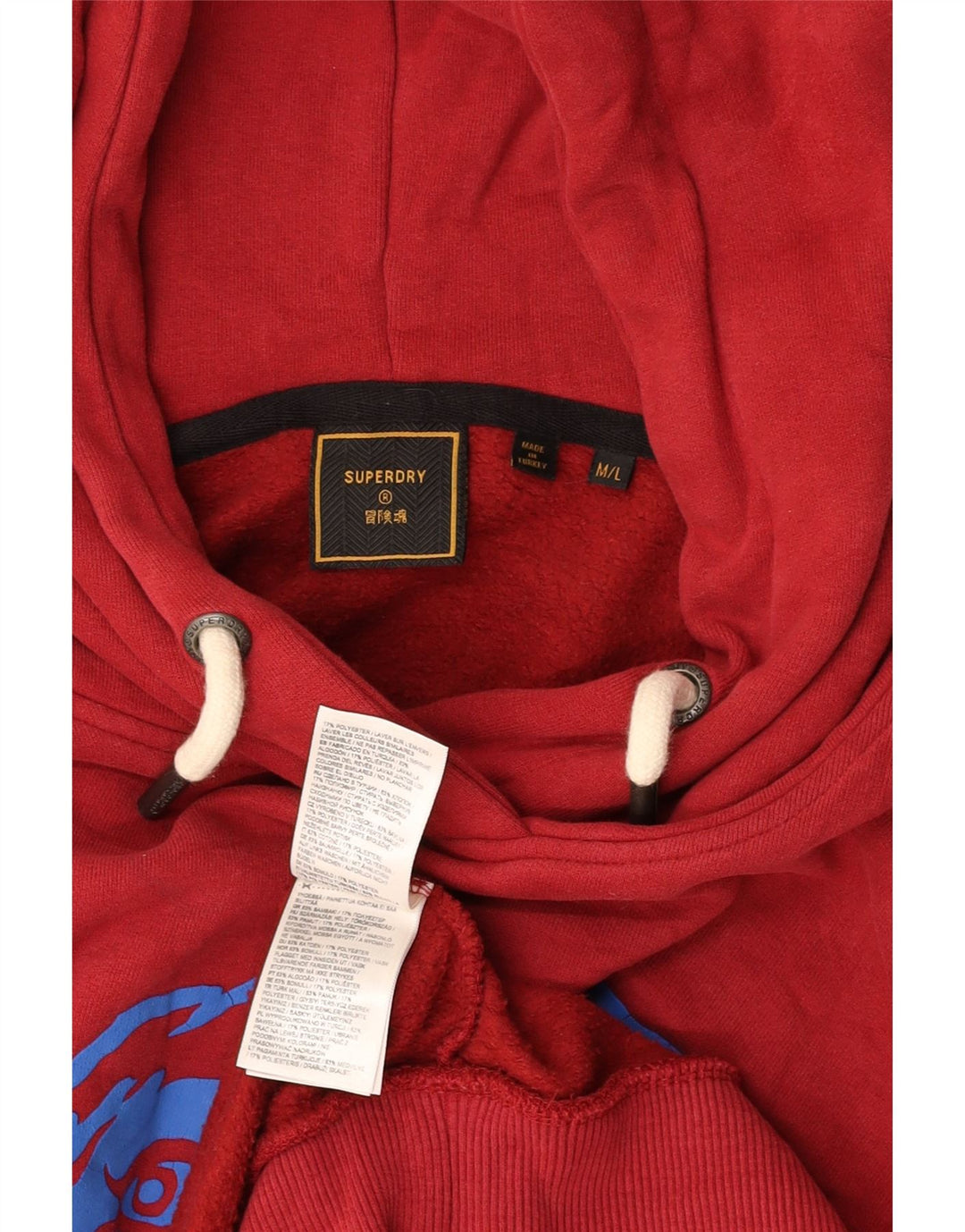 SUPERDRY Herren-Kapuzenpullover mit Grafik, mittlere Burgunder-Baumwolle