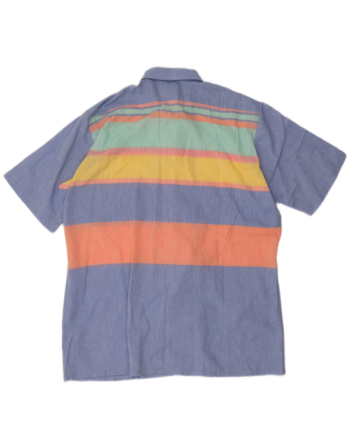 Arrow Herren-Kurzarmhemd, groß, blau gestreift, Polyester