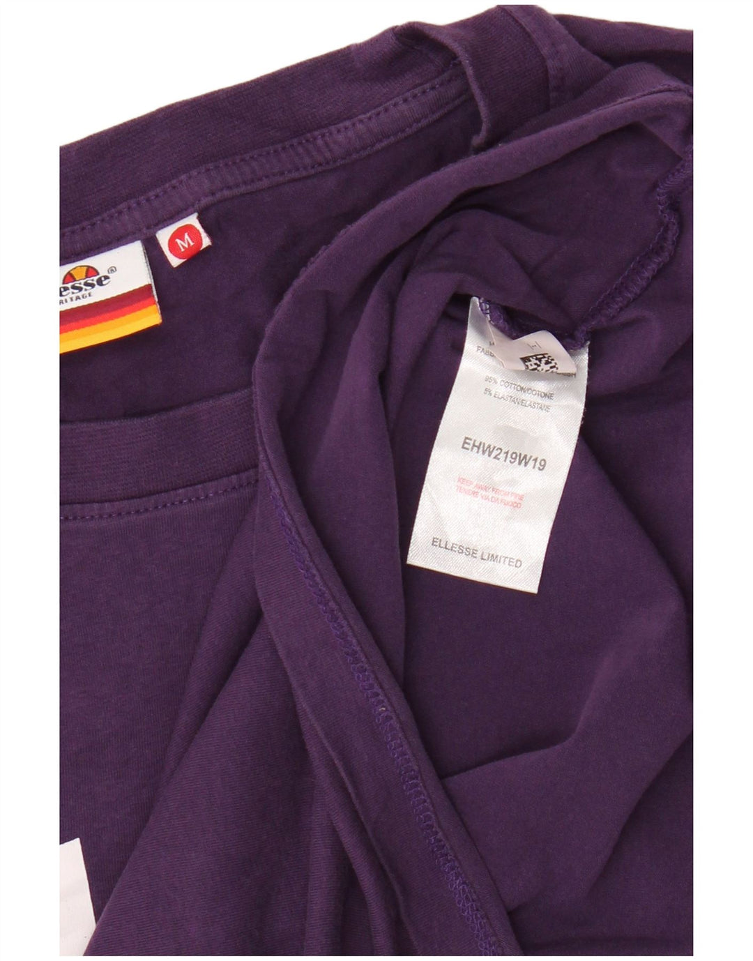 Ellesse Damen Heritage Graphic T-Shirt Top UK 12 Medium Lila Baumwolle