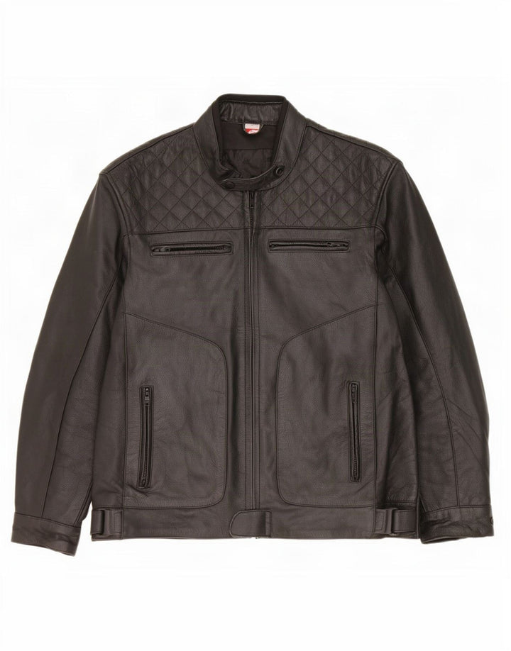 Texpeed Herren Lederjacke UK 40 Large Schwarz