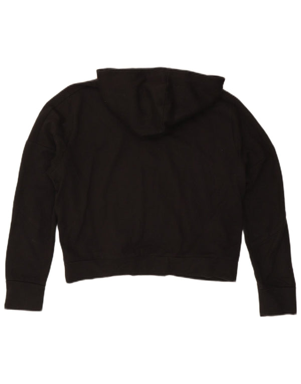 Puma Womens Crop Graphic Übergroßer Kapuzenpullover UK 10 Small Schwarz Baumwolle