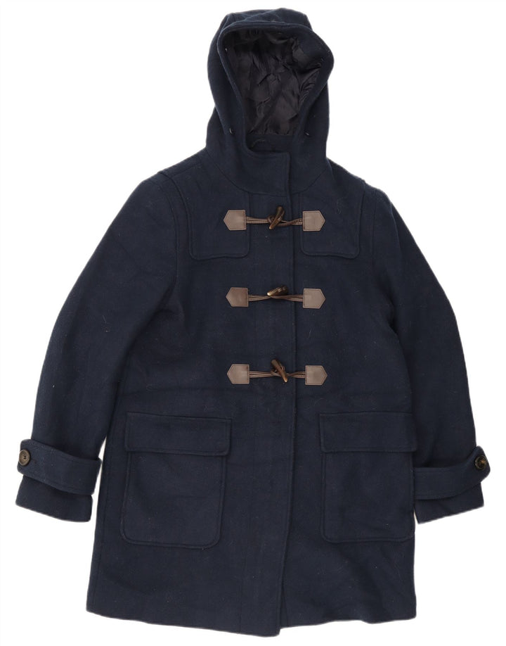 Marks & Spencer Damen-Dufflecoat mit Kapuze, UK 12, Mittelmarineblau, Polyester