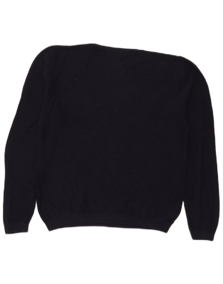 Zara Herren-Pullover mit Rundhalsausschnitt, Größe L, Marineblau