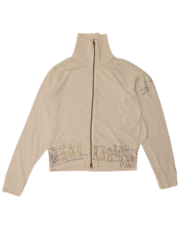 Arena Damen-Trainingsanzug mit Grafik, übergroß, Jacke, Größe S, cremefarbene Baumwolle