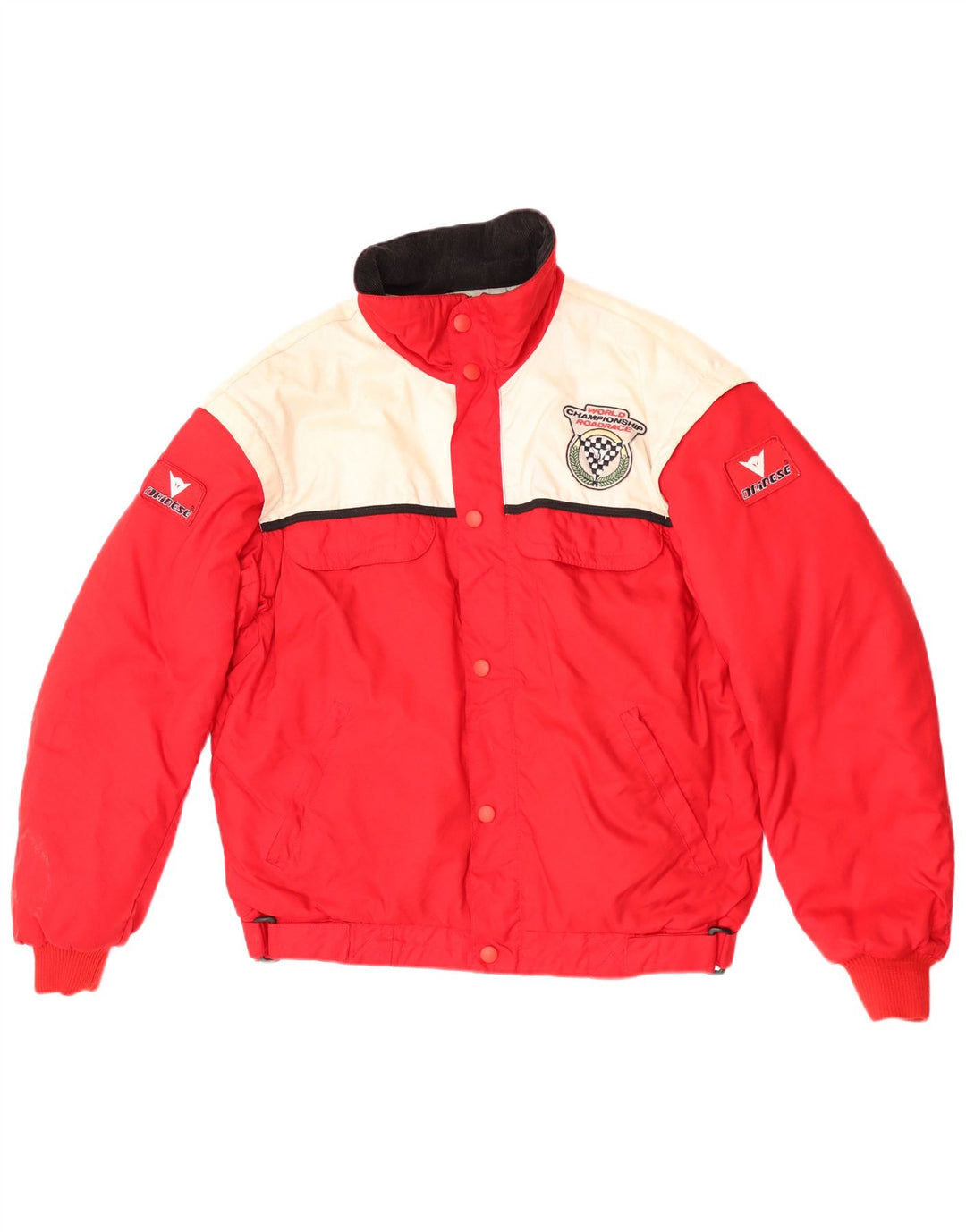 Dainese Herren Graphic Racer Jacke EU 52 Großes rotes Colourblock-Polyamid