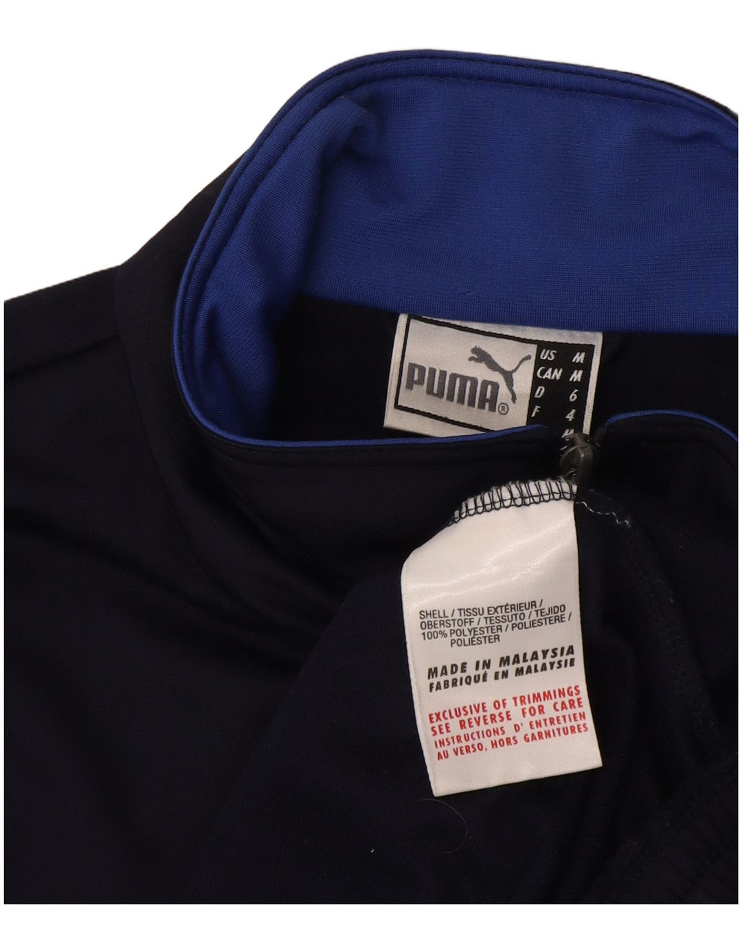 Puma Herren-Trainingsanzug-Top-Jacke, mittelblaues Farbblock-Polyester