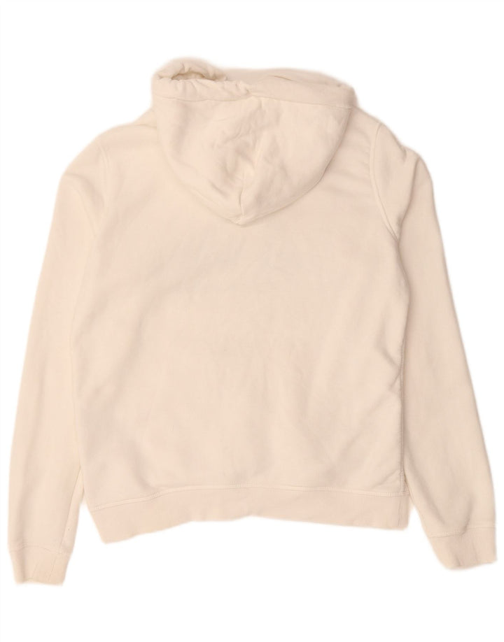 JACK WILLS Damen-Kapuzenpullover mit Grafik, übergroß, UK 10, Größe S, weiße Baumwolle