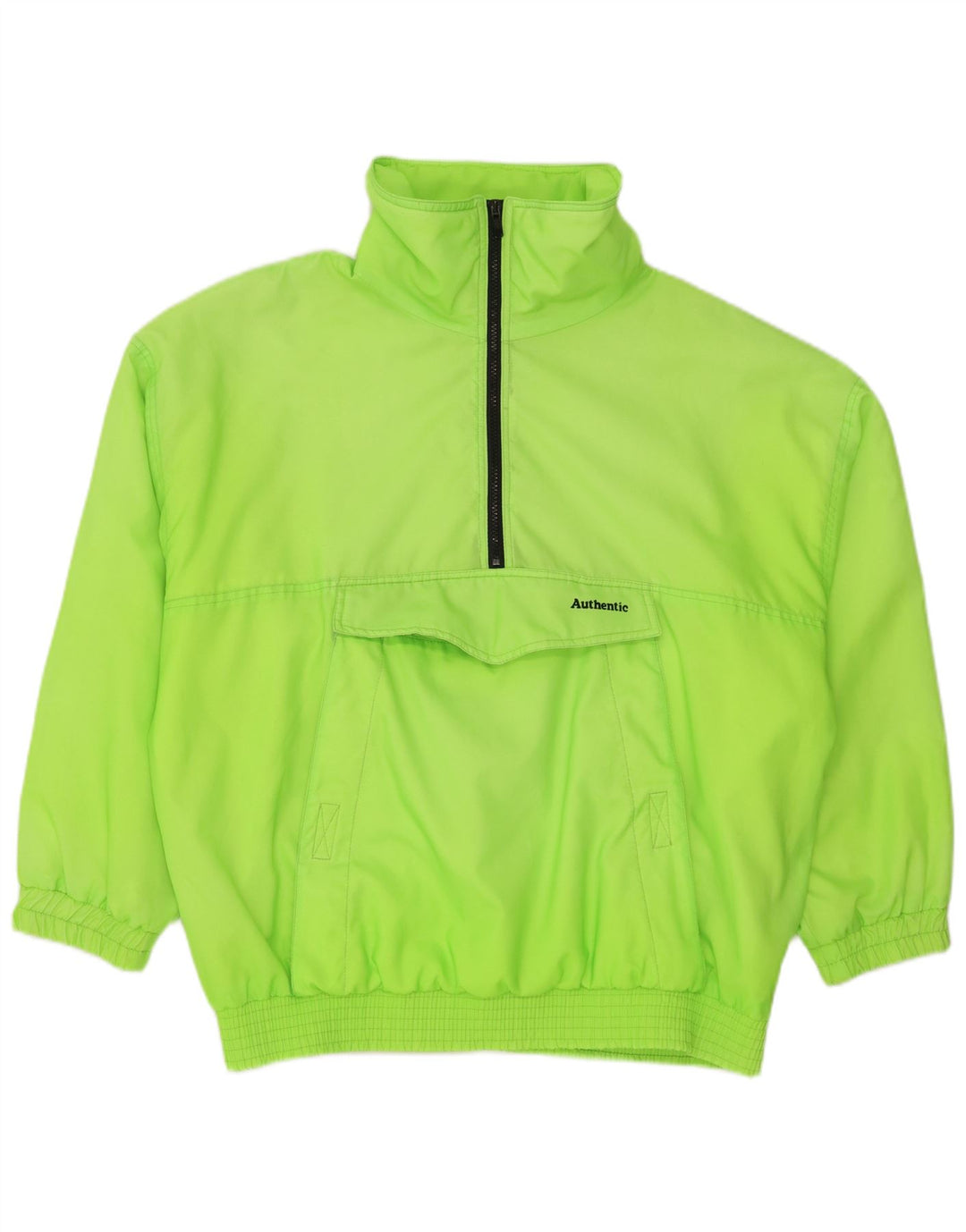Authentische Herren-Anorak-Trainingsanzugoberjacke, UK-Größe 38, mittelgrünes Polyamid