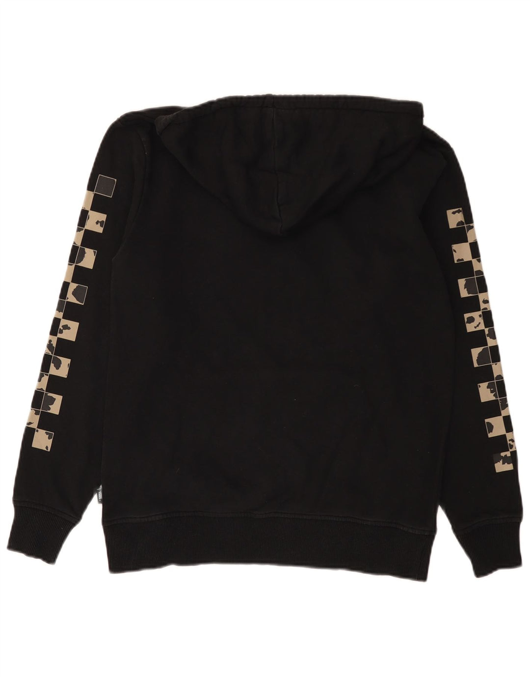 VANS Mens Graphic Hoodie Jumper Small Black Cotton