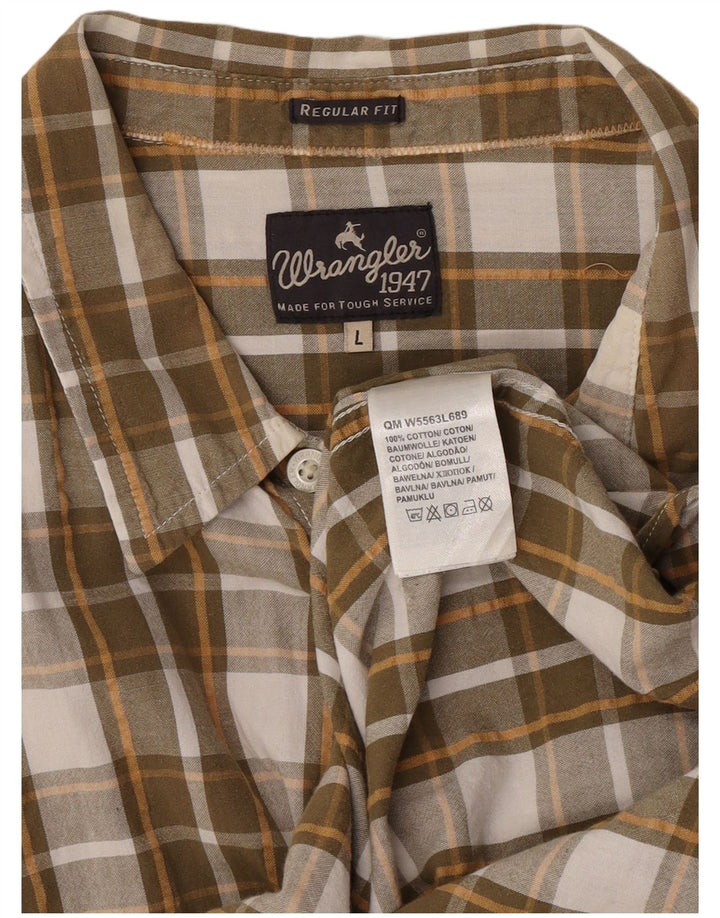 Wrangler Herren-Hemd, kurzärmelig, normale Passform, groß, braun kariert, Baumwolle