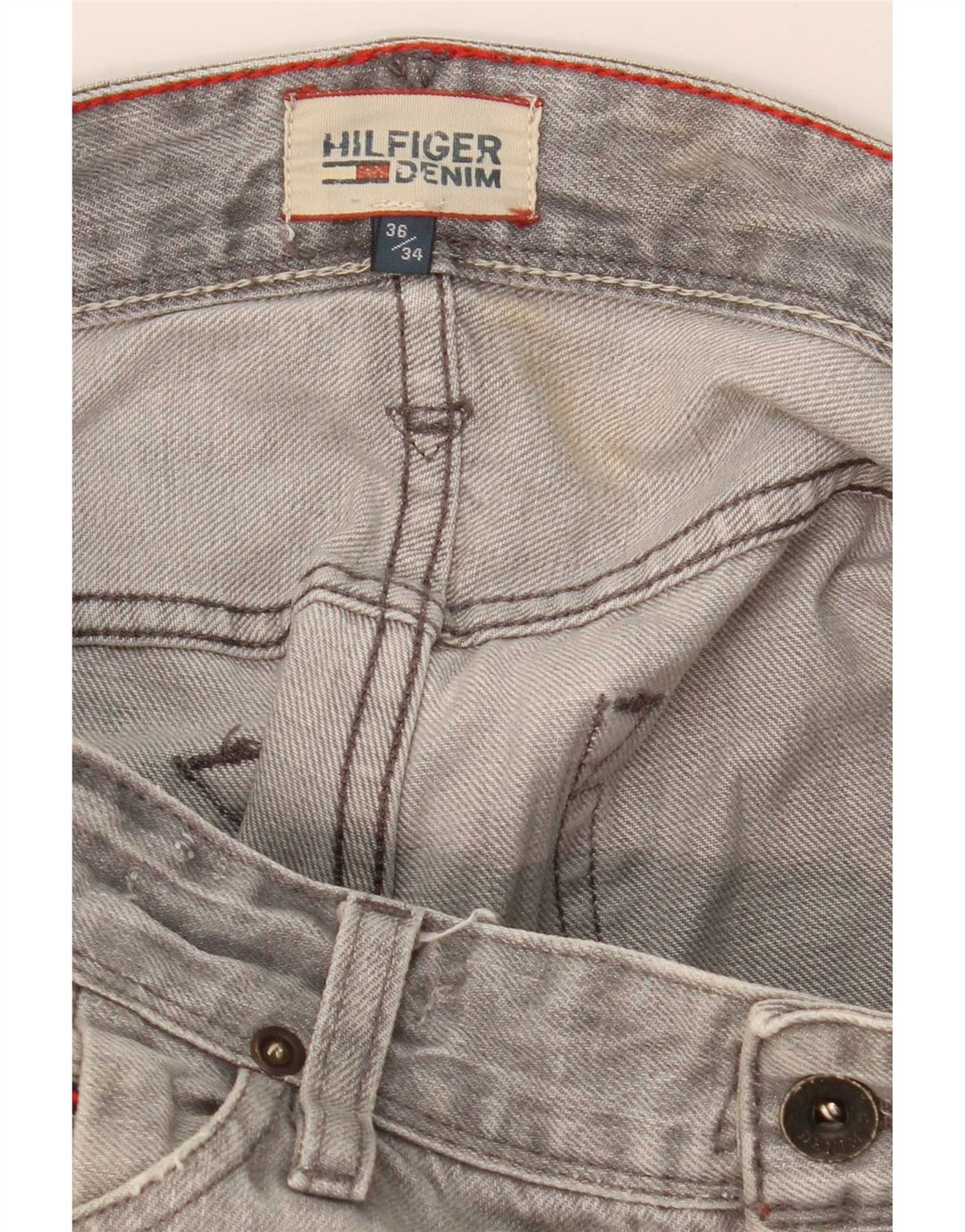Tommy Hilfiger Herren Slim Jeans W36 L34 Grau