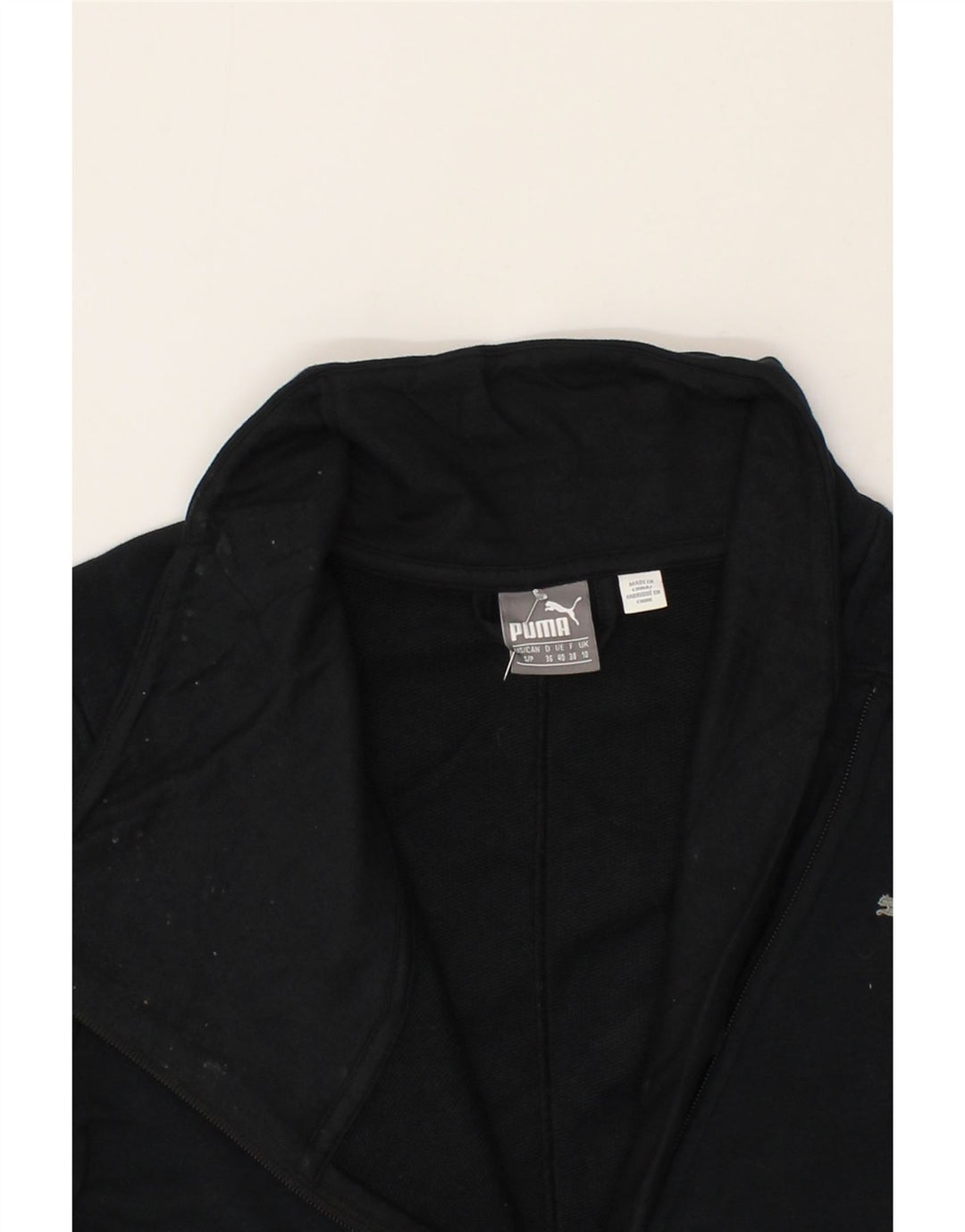 PUMA Damen Trainingsanzug Top Jacke UK 10 Small Schwarz