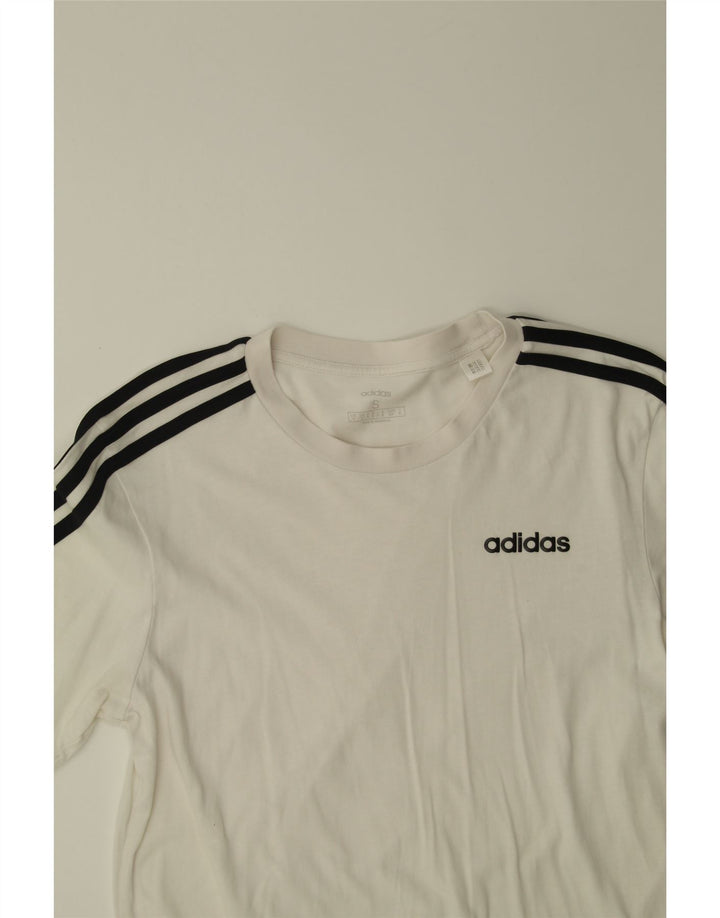 ADIDAS Mens T-Shirt Top Small White Cotton Vintage Adidas and Second-Hand Adidas from Messina Hembry 