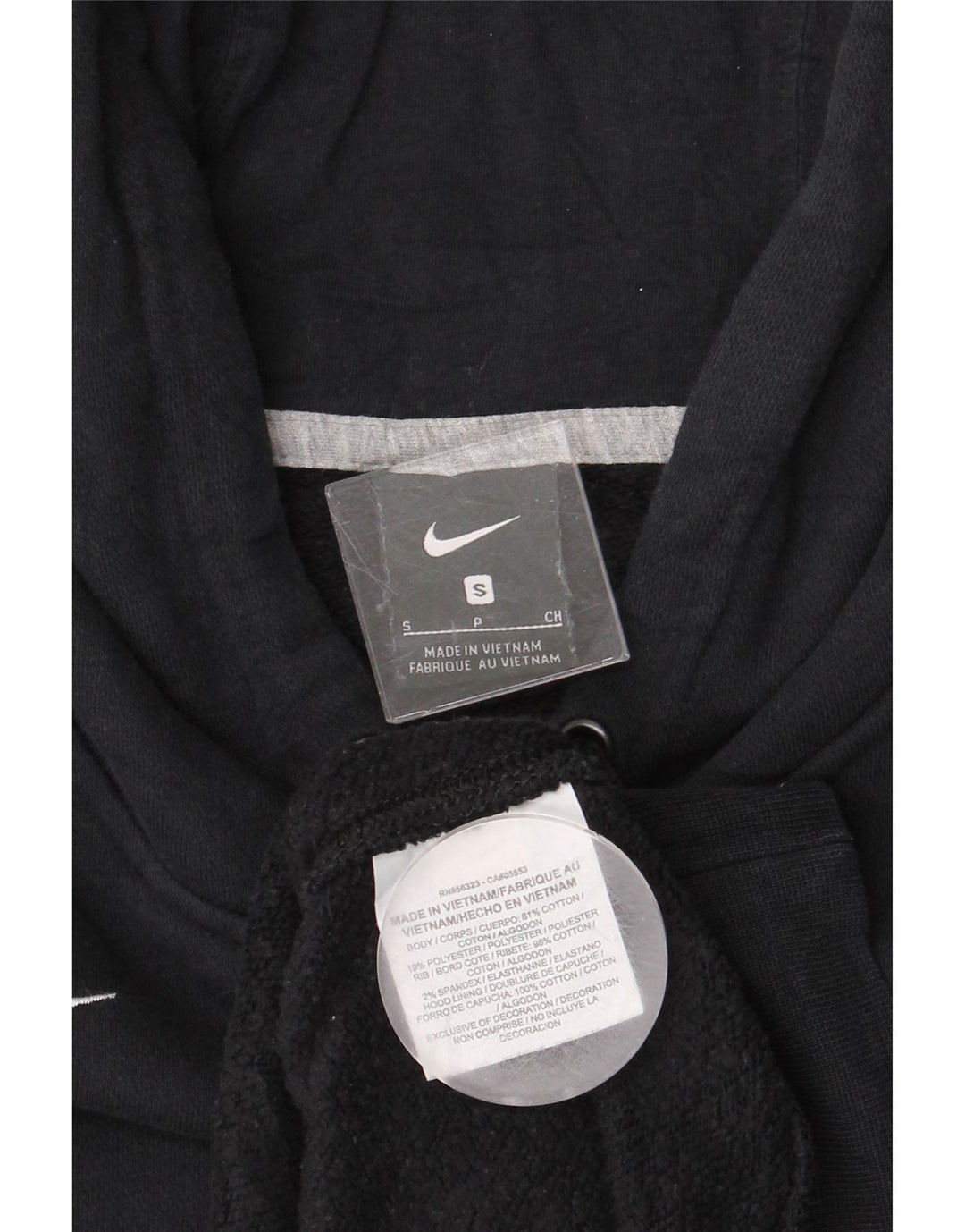 NIKE Mens Hoodie Jumper Small Black Cotton Vintage Nike and Second-Hand Nike from Messina Hembry 