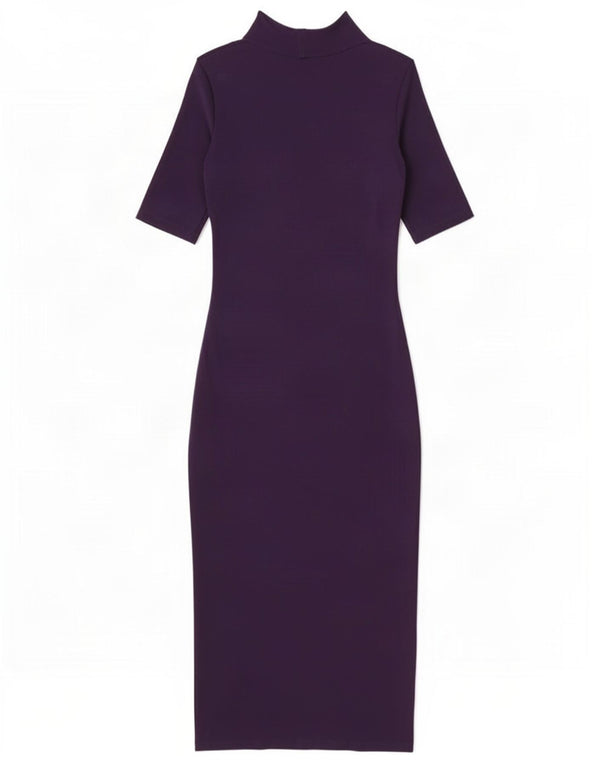 Kurzärmliges, figurbetontes Damenkleid von Zara, Größe S, Marineblau, Baumwolle